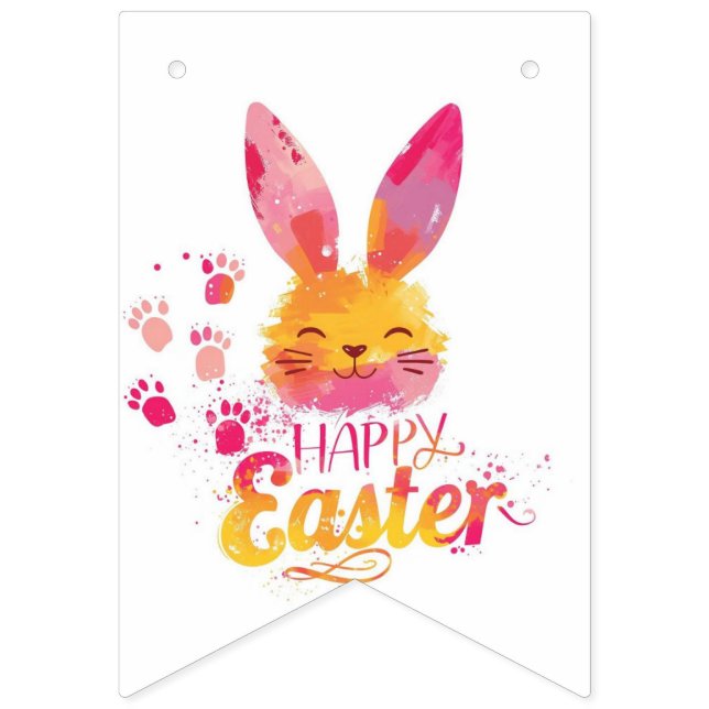 cute bunny painting Easter Eggs wrapping paper  Wimpelkette (Erste Fahne)