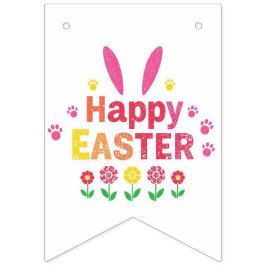 cute bunny painting Easter Eggs wrapping paper  Wimpelkette