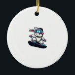 Cute Bunny Performing Snowboarding Trick Kids East Keramik Ornament<br><div class="desc">Cute Bunny Performing Snowboarding Trick Kids Easter T-Shirt</div>