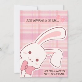 Cute Bunny Pink Greeting Feiertagskarte