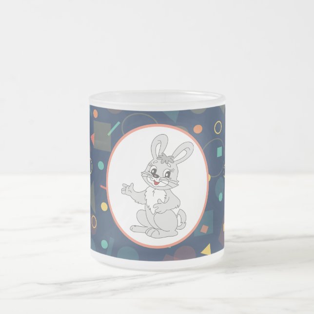 Cute Bunny Rabbit Mug Mattglastasse (Mittel)