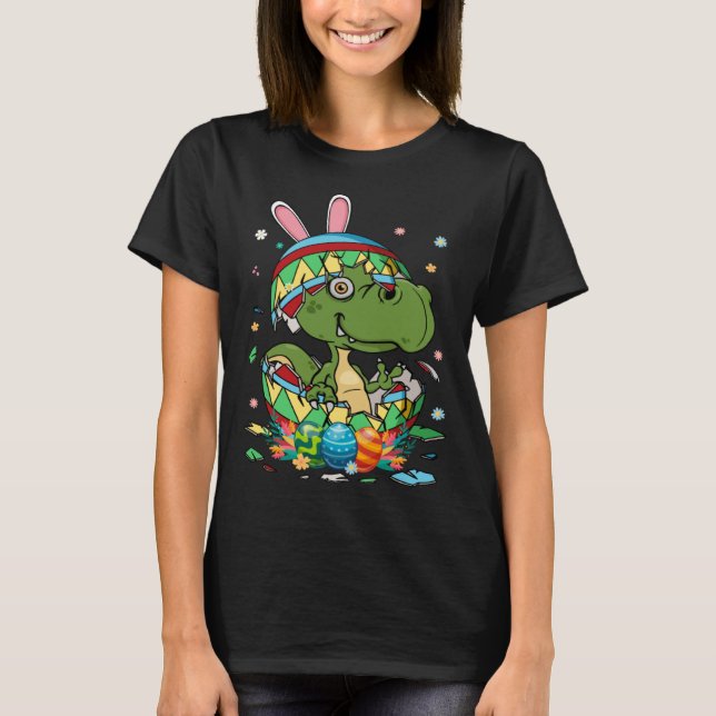 Cute Bunny Rex Dinosaur In Easter Egg Easter Day K T-Shirt (Vorderseite)