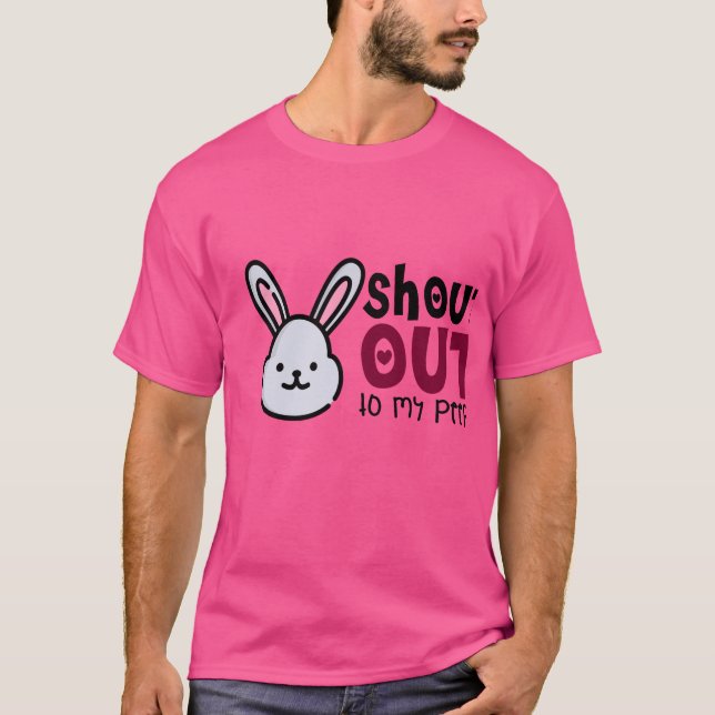 Cute Bunny Shout Unisex T - Shirt, Ostergeschenk, T-Shirt (Vorderseite)