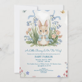 Cute Bunny Spring Floral Baby Shower Einladung