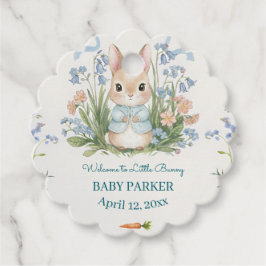 Cute Bunny Spring Floral Personalized Baby Shower  Geschenkanhänger