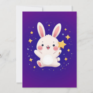 Cute Bunny Star Greeting Card Feiertagskarte