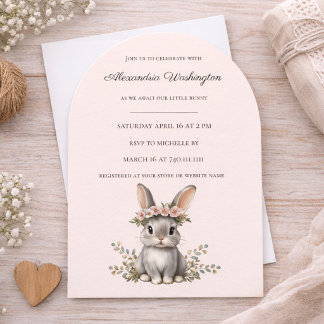 Cute Bunny Theme Gender Neutral Baby Shower Einladung