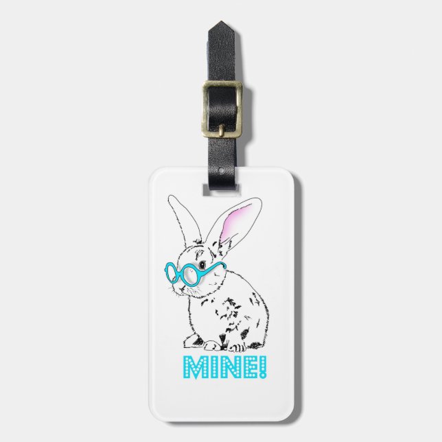 Cute bunny -, vermint es! gepäckanhänger (Vorderseite vertikal)