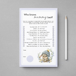 Cute Bunny Wildflowers Baby Shower Party Games