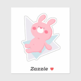 Cute bunny with heart nose aufkleber