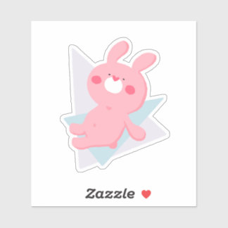 Cute bunny with heart nose aufkleber