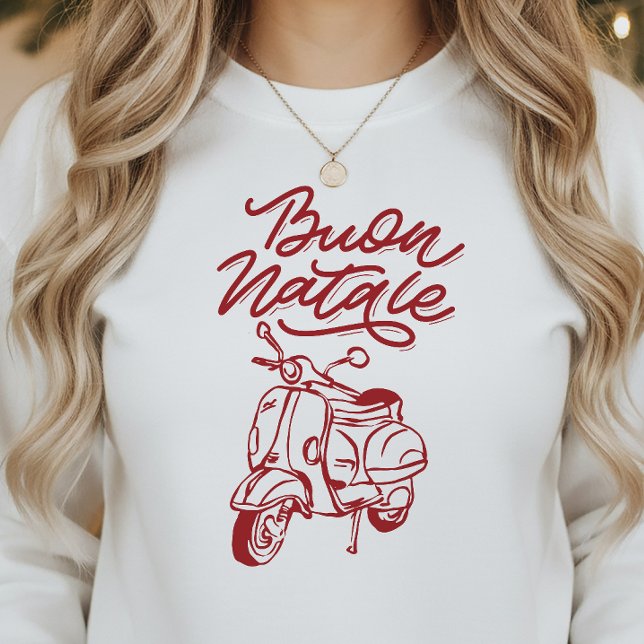 Cute Buon Natale Italian Vespa Christmas Sweatshirt (Von Creator hochgeladen)