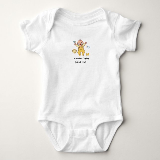 Cute but Crying - Funny Relatable Baby  Strampler (Vorderseite)