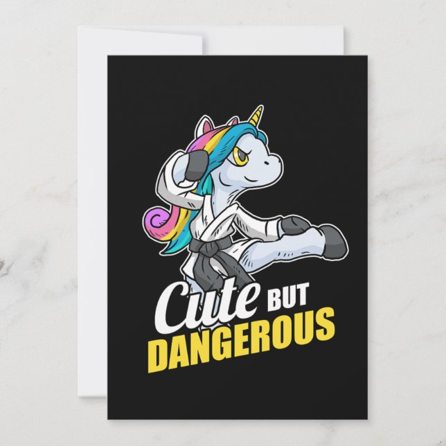 Cute But Dangerous Unicorn Karate Kung Fu MMA Gift Einladung (Vorderseite)