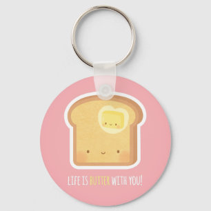 Cute Butter and Toast Better Together Keychain Schlüsselanhänger