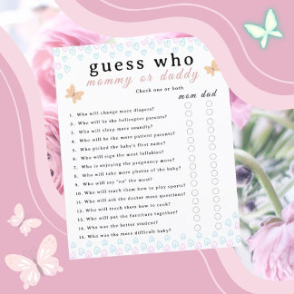 Cute Butterflies Hearts Baby Shower sheet paper