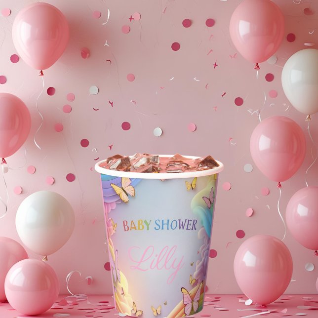 Cute Butterfly Baby Girl Paper Cup Pappbecher (Von Creator hochgeladen)