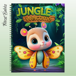Cute Butterfly Girl Jungle Welcome Wildlife Fun 🦋 Notizbuch
