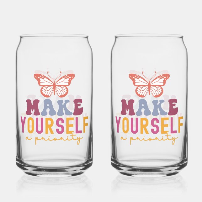 Cute Butterfly Mental Health Inspirational Design Dosenglas (Vorderseite)