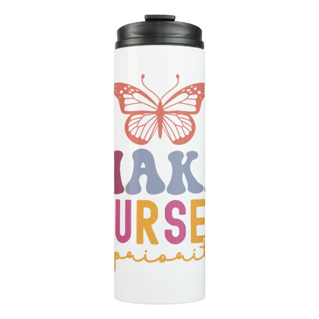 Cute Butterfly Mental Health Inspirational Design Thermosbecher (Vorderseite)