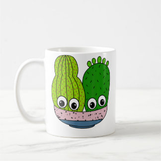 Cute Cacti Arrangement In Pottery Bowl Kaffeetasse