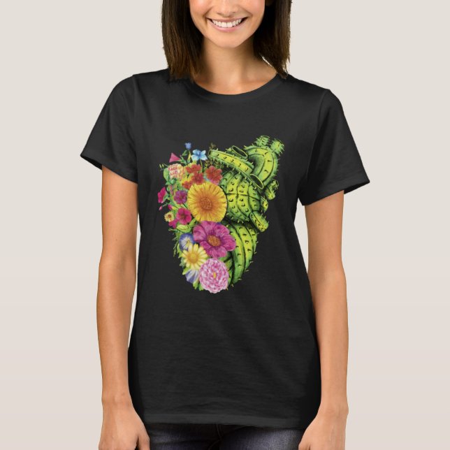 Cute Cactus Desert Flower Heart Cacti Succulents P T-Shirt (Vorderseite)
