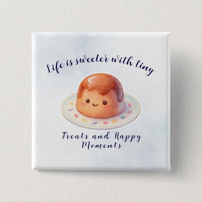 Cute Cake Dessert Button (Vorderseite)