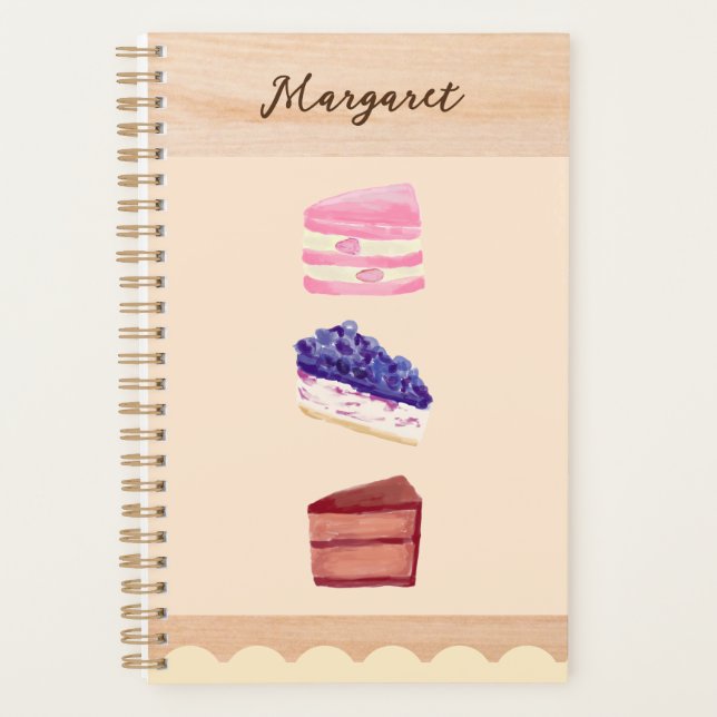 Cute Cakes Dessert Cafe with Name Planner Planer (Vorderseite)