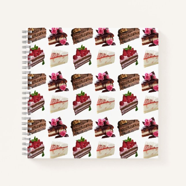 Cute Cakes Lovers Desserts Pattern Notizbuch (Vorderseite)