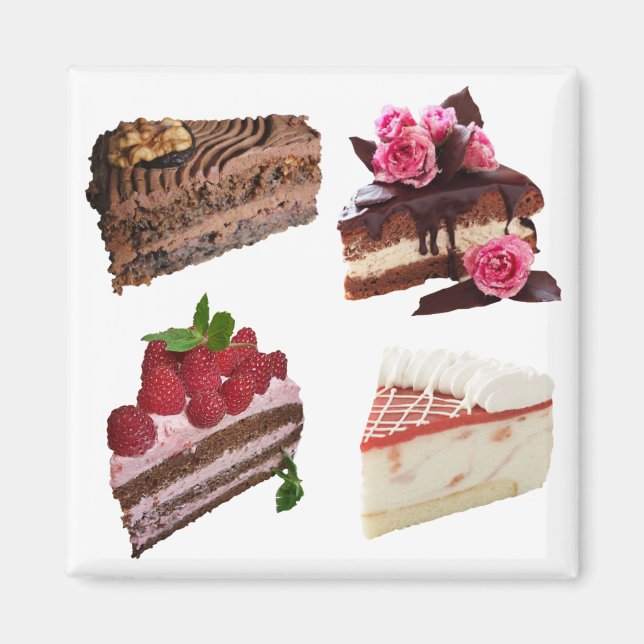 Cute Cakes Lovers Desserts Selection Magnet (Vorne)