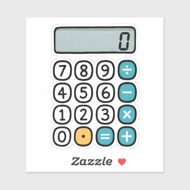Cute Calculator Math Sticker for School (Blatt)