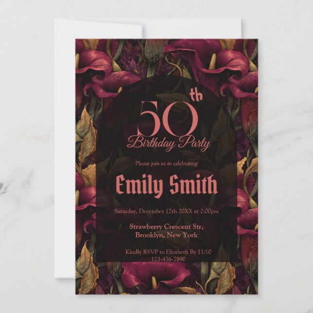 Cute Call Lilies Fantasy 30Th Birthday Einladung (Vorderseite)