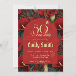 Cute Call Lilies Luxury Birthday Party Einladung