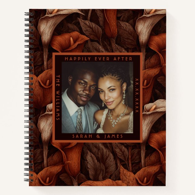 Cute Calla Lilies Charm Boho Wedding Notizbuch (Vorderseite)