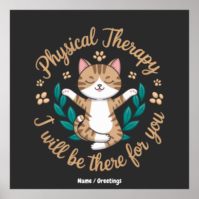 Cute Calming Physical Therapy Cat Poster Wellness (Vorne)
