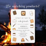 Cute Camping S'Mores Bonfire Birthday Party Einladung<br><div class="desc">Celebrate their birthday outdoors around the campfire with their friends. Our cute s'mores birthday party invitation is whimsical with the s'mores fixing around the edges. Chocolate bars, grahams, marshmallow, campfires and s'mores make this kawaii design the best. Birthdays are s'more fun with friends! Designed with fun in mind by The...</div>