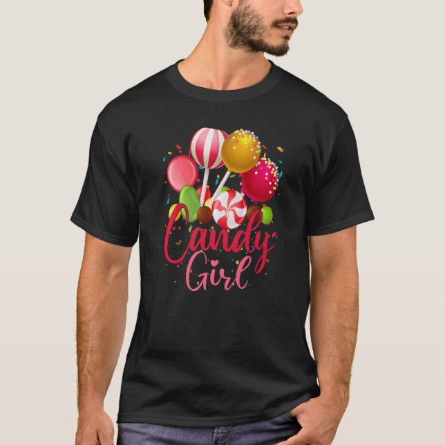 Cute Candy Girl Sweet Lolly Cotton Lollipop Candy  T-Shirt (Vorderseite)