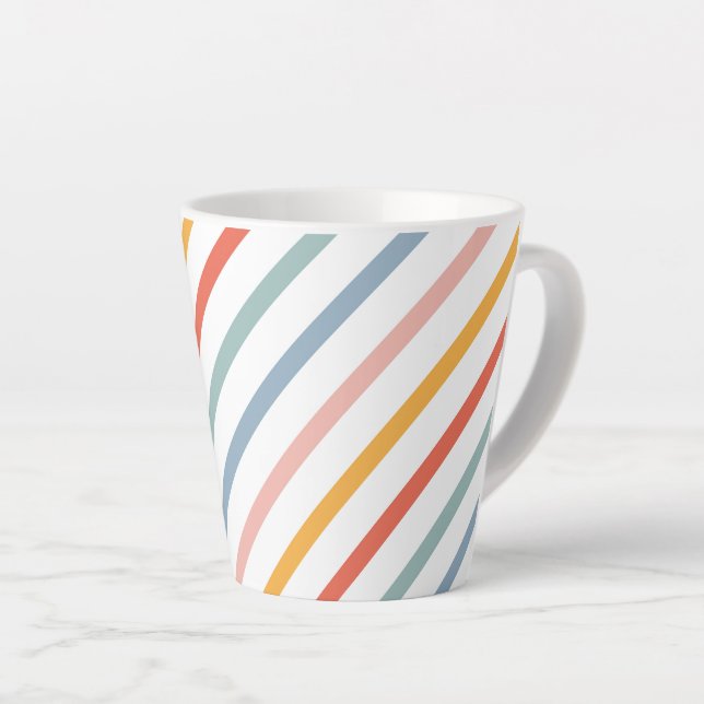 Cute Candy Striped Diagonal Milchtasse (Rechte Ecke)