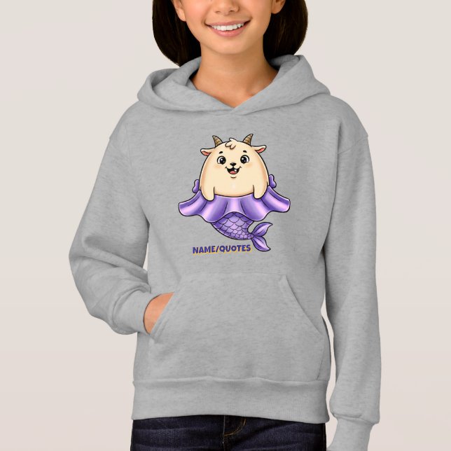Cute Capricorn Cartoon – Whimsical Zodiac Hoodie (Vorderseite)