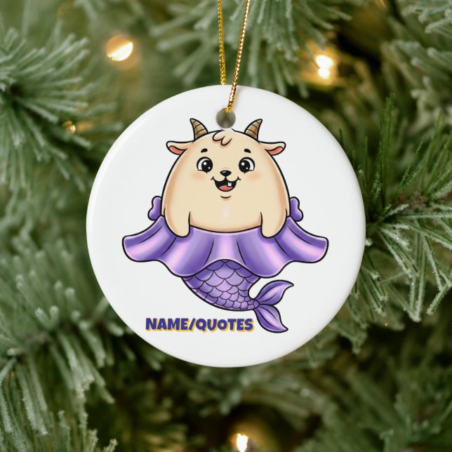 Cute Capricorn Cartoon – Whimsical Zodiac Keramik Ornament (Baum)