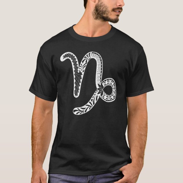 Cute Capricorn Sign Zodiac Female T-Shirt (Vorderseite)