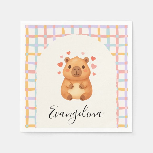  Cute Capybara Baby Shower Serviette (Vorderseite)
