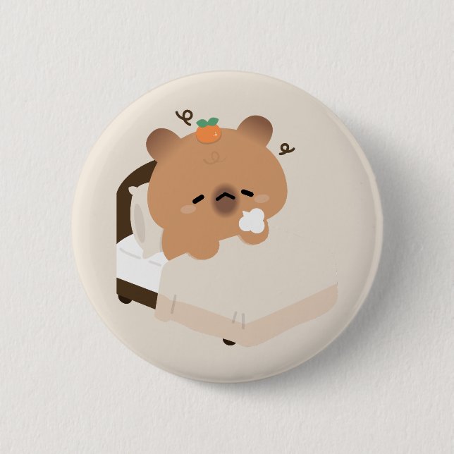Cute Capybara Button (Vorderseite)