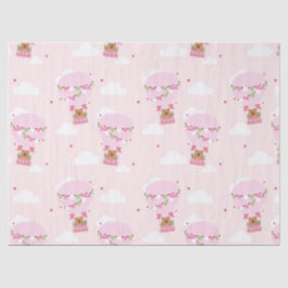 Cute Capybara Hot Air Balloon Baby Shower Seidenpapier