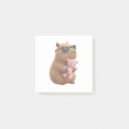 Cute Capybara Hugging Teddy Bear Post-it Notes Klebezettel