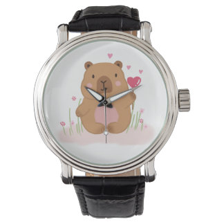 Cute Capybara Love Valentine Anniversary Gift Armbanduhr