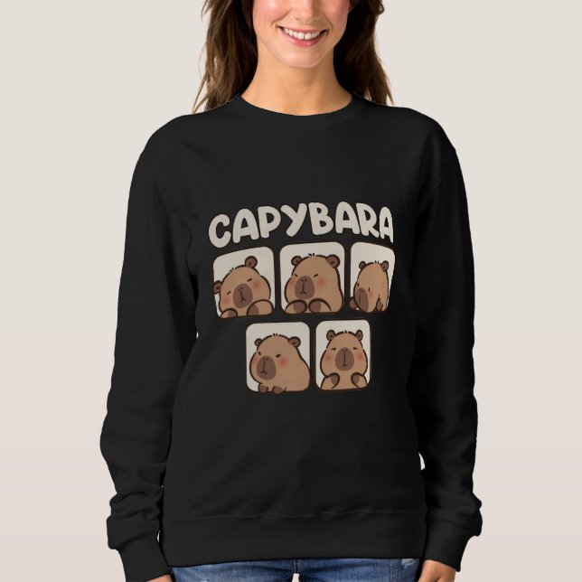 Cute Capybara Lover Women Girls Kids Kawaii Amine Sweatshirt (Vorderseite)