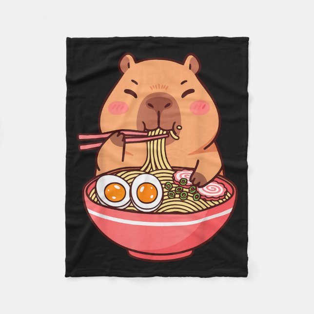 Cute Capybara Ramen Kawaii Kids Boys Girls Cool An Fleecedecke (Vorderseite)