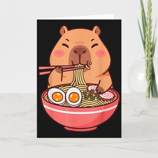 Cute Capybara Ramen Kawaii Kids Boys Girls Cool An Karte (Vorderseite)