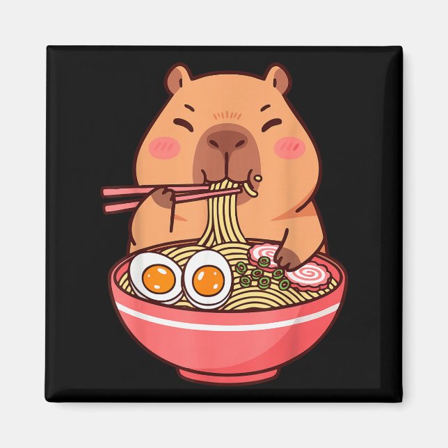 Cute Capybara Ramen Kawaii Kids Boys Girls Cool An Magnet (Vorne)